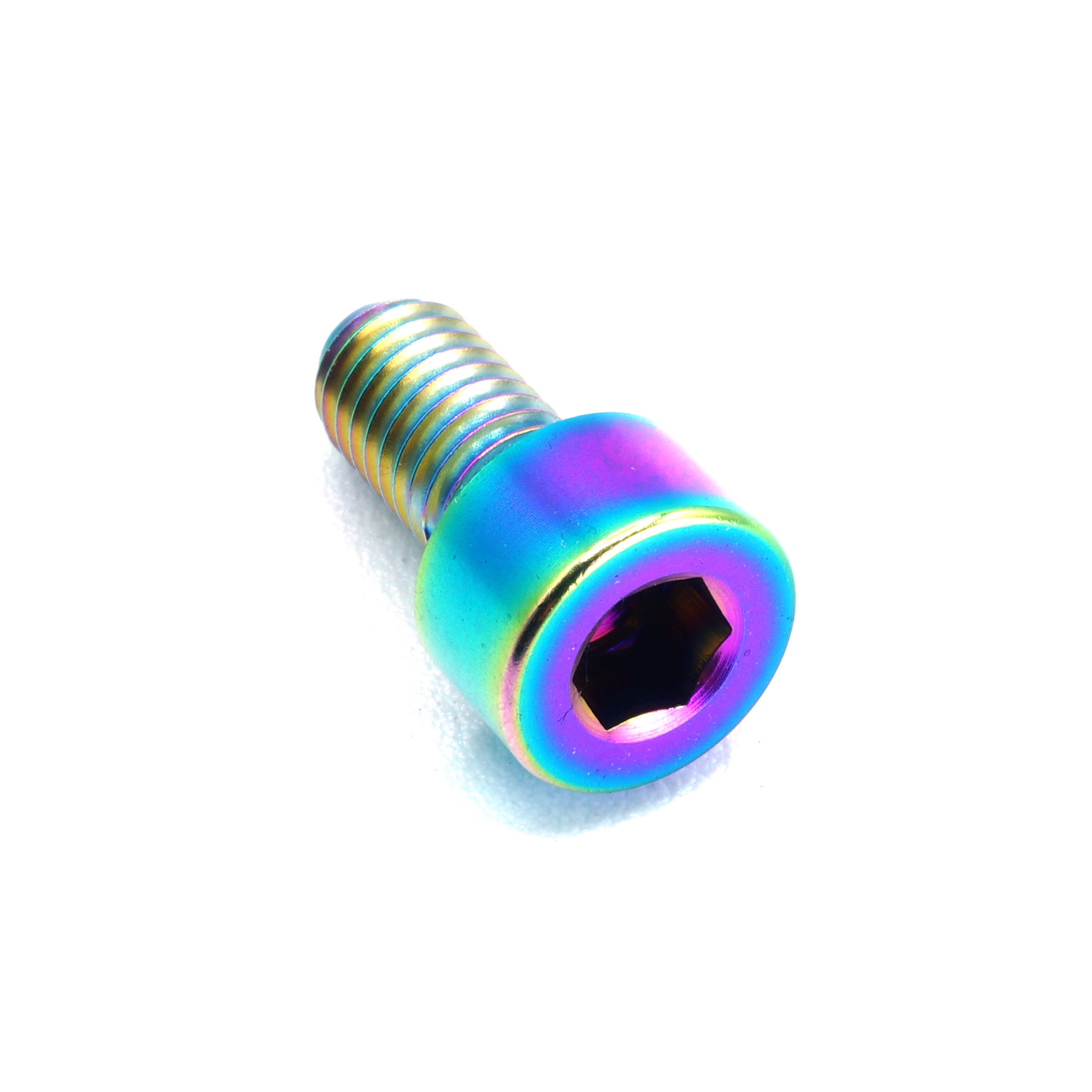 M5 x .8 x 10mm titanium socket cap bolt in polished finish