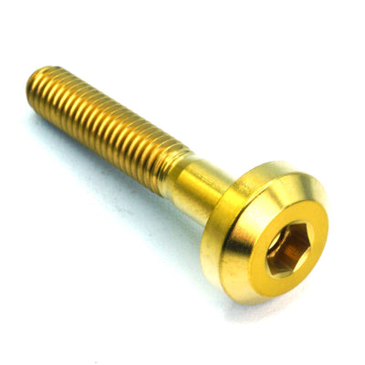 M6 x 1.00 x 35mm Titanium Motor Head Bolt in polished finish