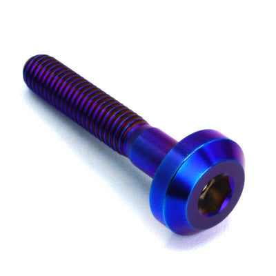 M6 x 1.00 x 35mm Titanium Motor Head Bolt in polished finish