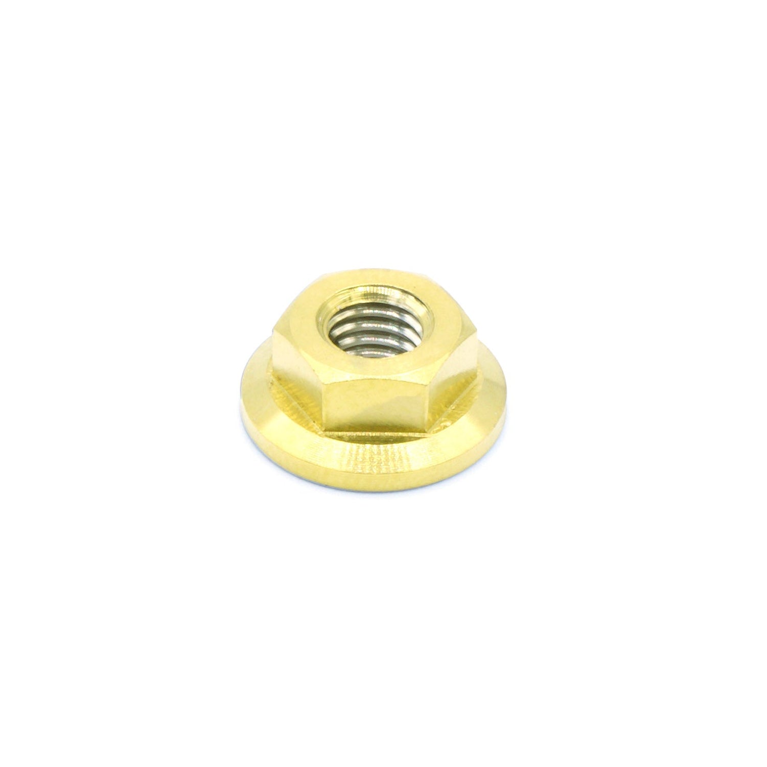 M5 x .8 Titanium Nut in polished finish by Fast Turn Fittings