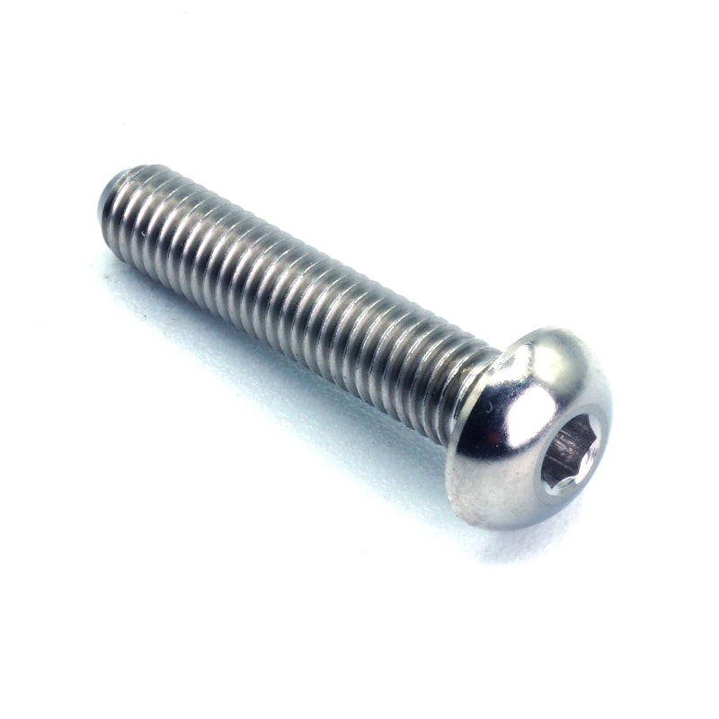 M5 x .8 x 25mm titanium button head bolt in polished finish