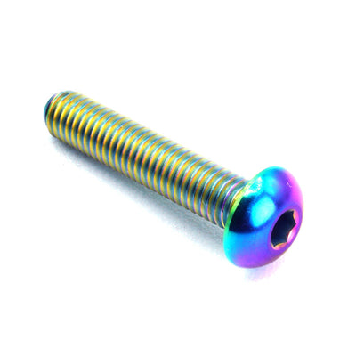 M5 x .8 x 25mm titanium button head bolt in polished finish