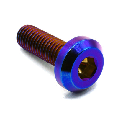 M8 x 1.25 x 25mm titanium motor head bolt in polished finish