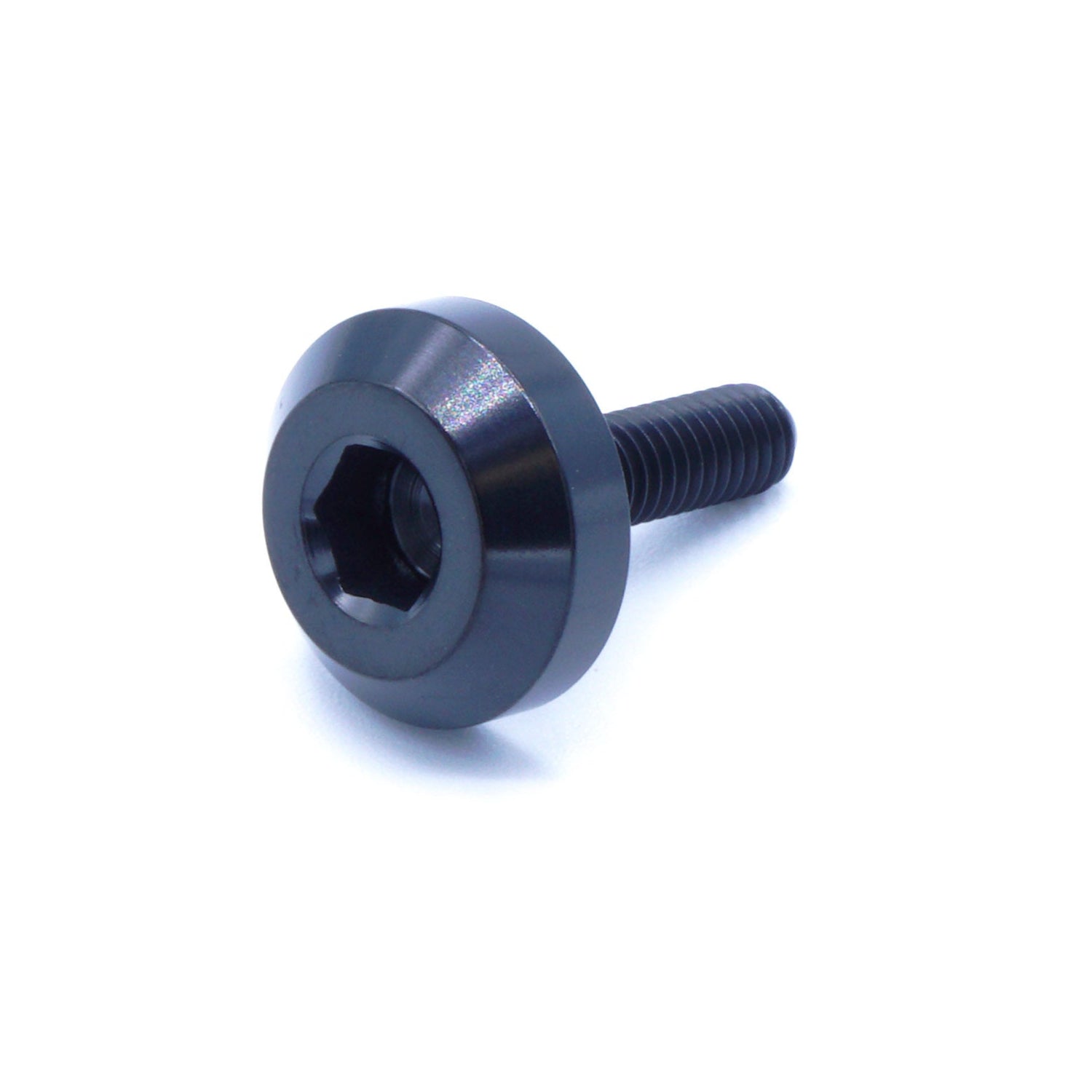 M4 x 0.7 x 15mm titanium motor head bolt in polished finish