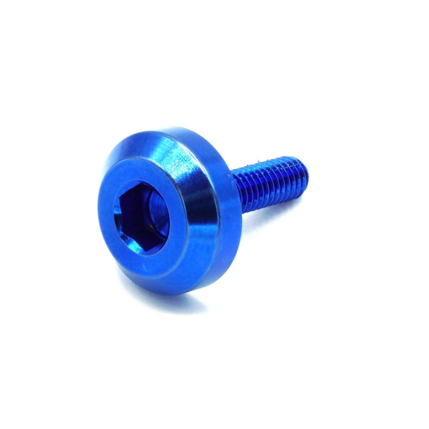 M4 x 0.7 x 15mm titanium motor head bolt in polished finish