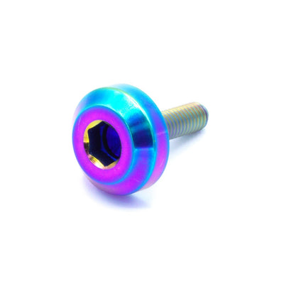 M4 x 0.7 x 15mm titanium motor head bolt in polished finish