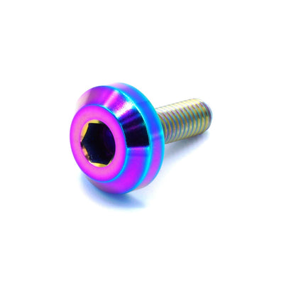M5 x .8 x 15mm titanium motor head bolt in polished finish