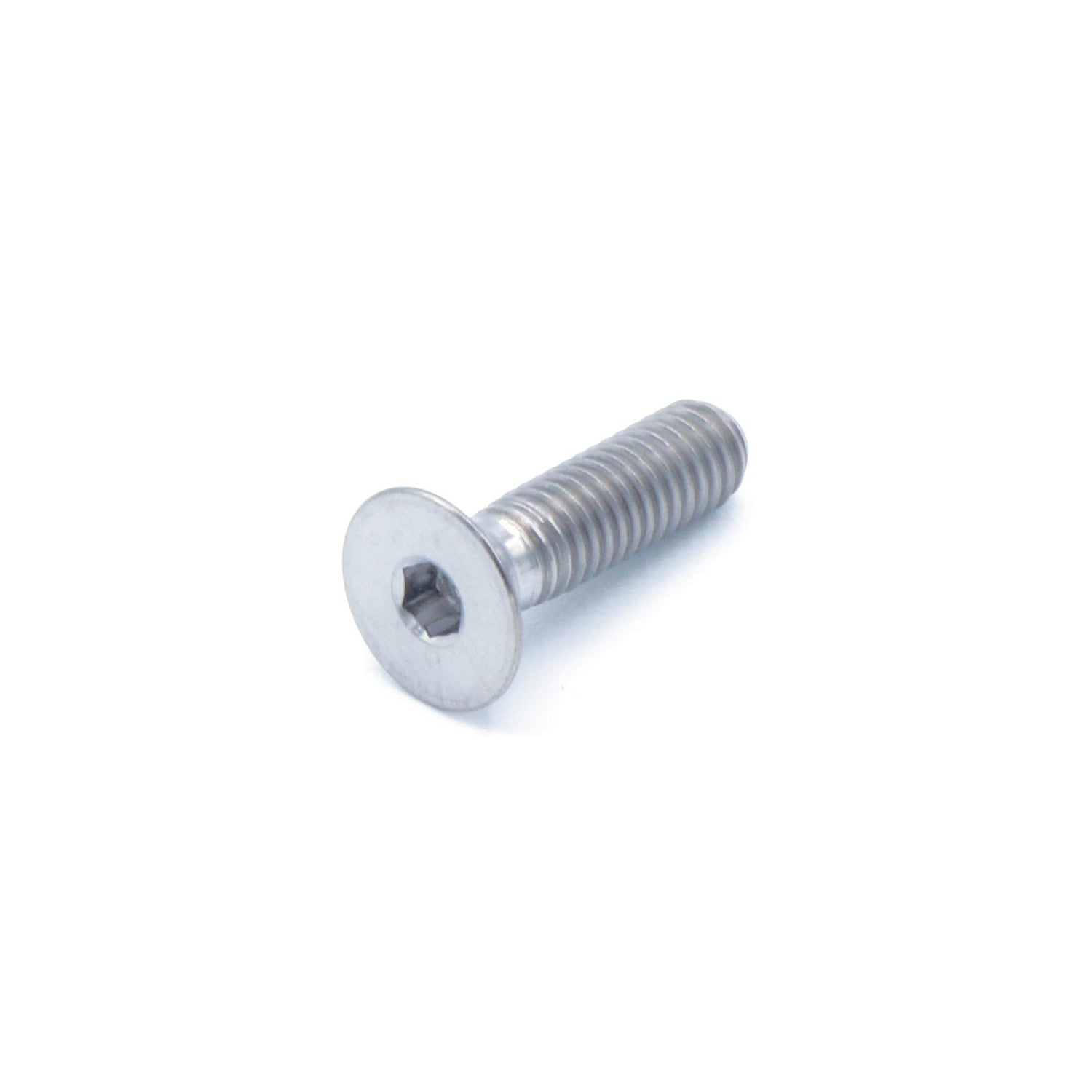 M4 x .7 x 15mm titanium countersunk bolt in polished finish