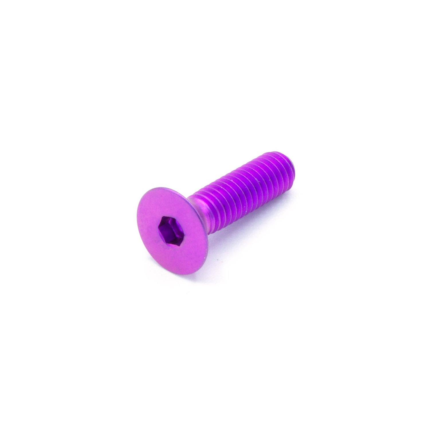 M4 x .7 x 15mm titanium countersunk bolt in polished finish