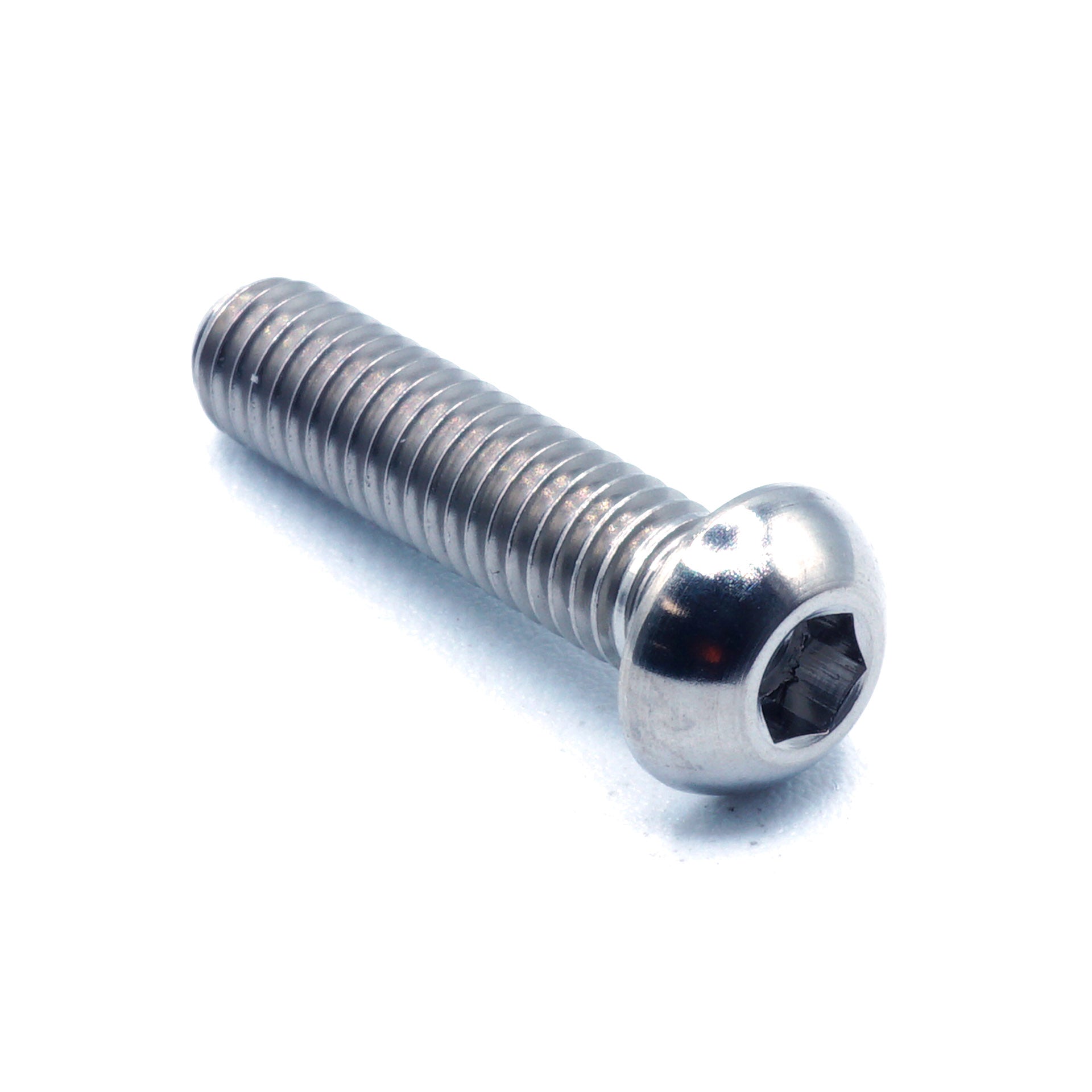 M6 x 1.00 x 25mm Titanium Button Head Bolt in polished finish