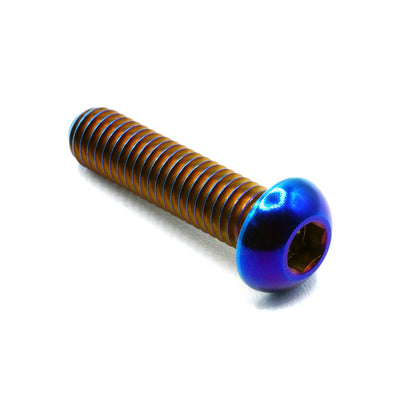 M6 x 1.00 x 25mm Titanium Button Head Bolt in polished finish