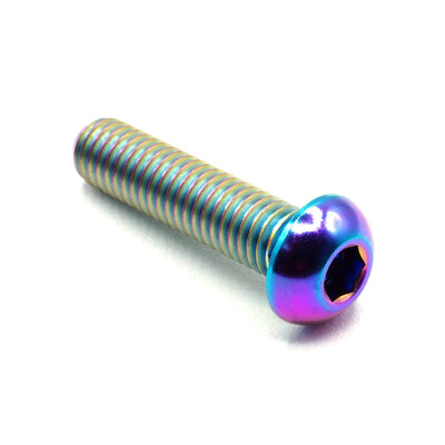 M6 x 1.00 x 25mm Titanium Button Head Bolt in polished finish