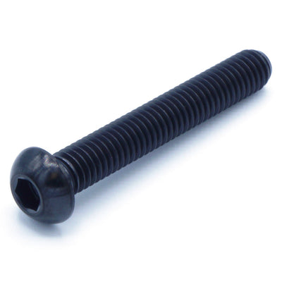 M6 x 1.00 x 40mm Titanium Button Head Bolt in various finishes including polished, black, blue, gold, purple, and cosmic burn