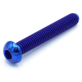 M6 x 1.00 x 40mm Titanium Button Head Bolt in various finishes including polished, black, blue, gold, purple, and cosmic burn