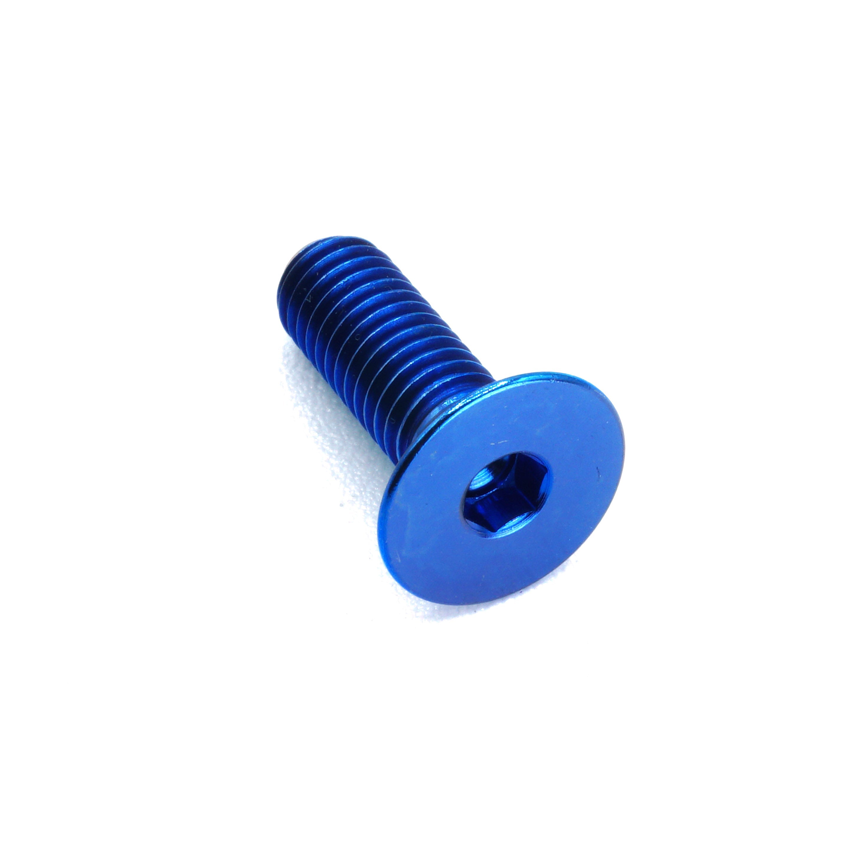 M5 x .8 x 15mm titanium countersunk bolt in polished finish