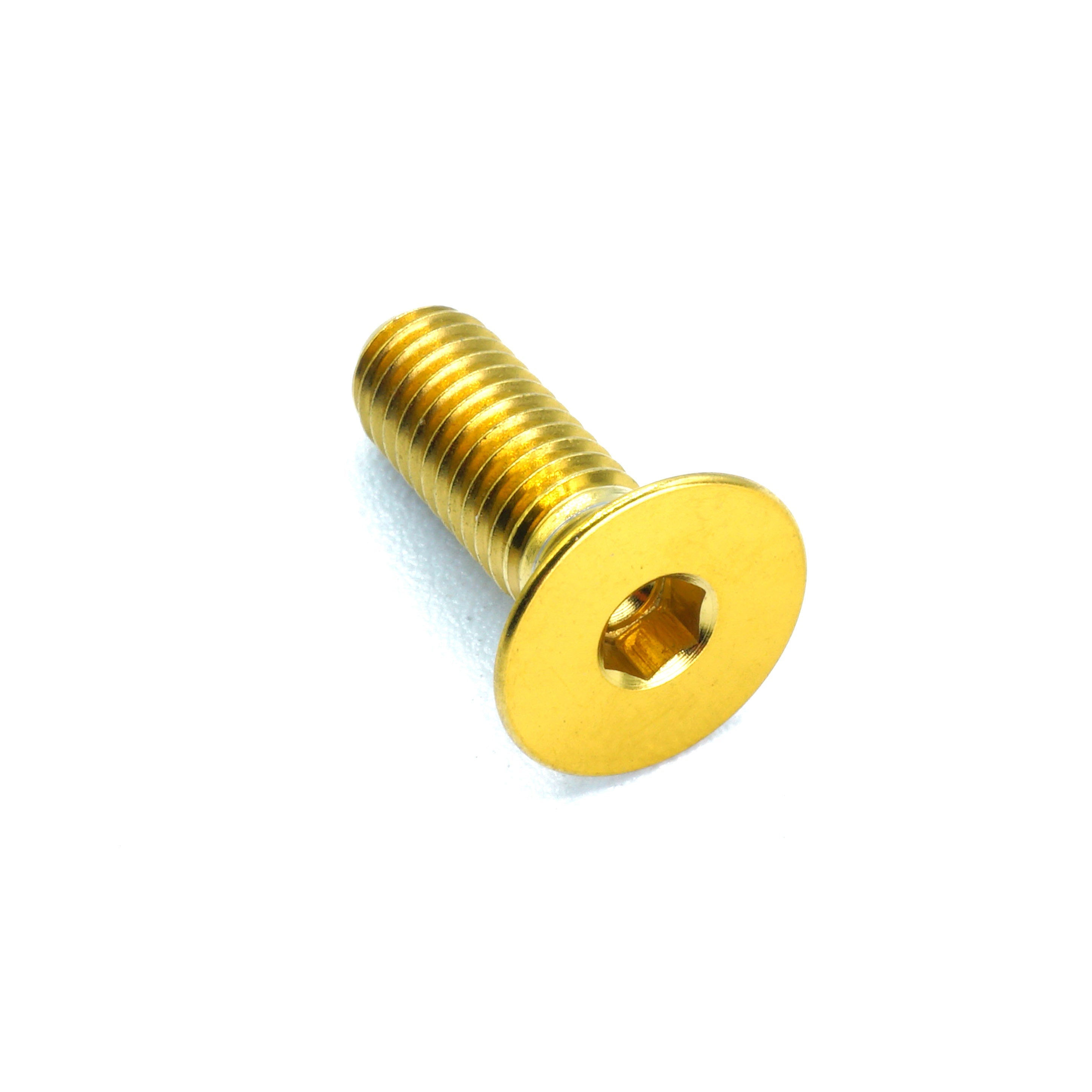 M5 x .8 x 15mm titanium countersunk bolt in polished finish