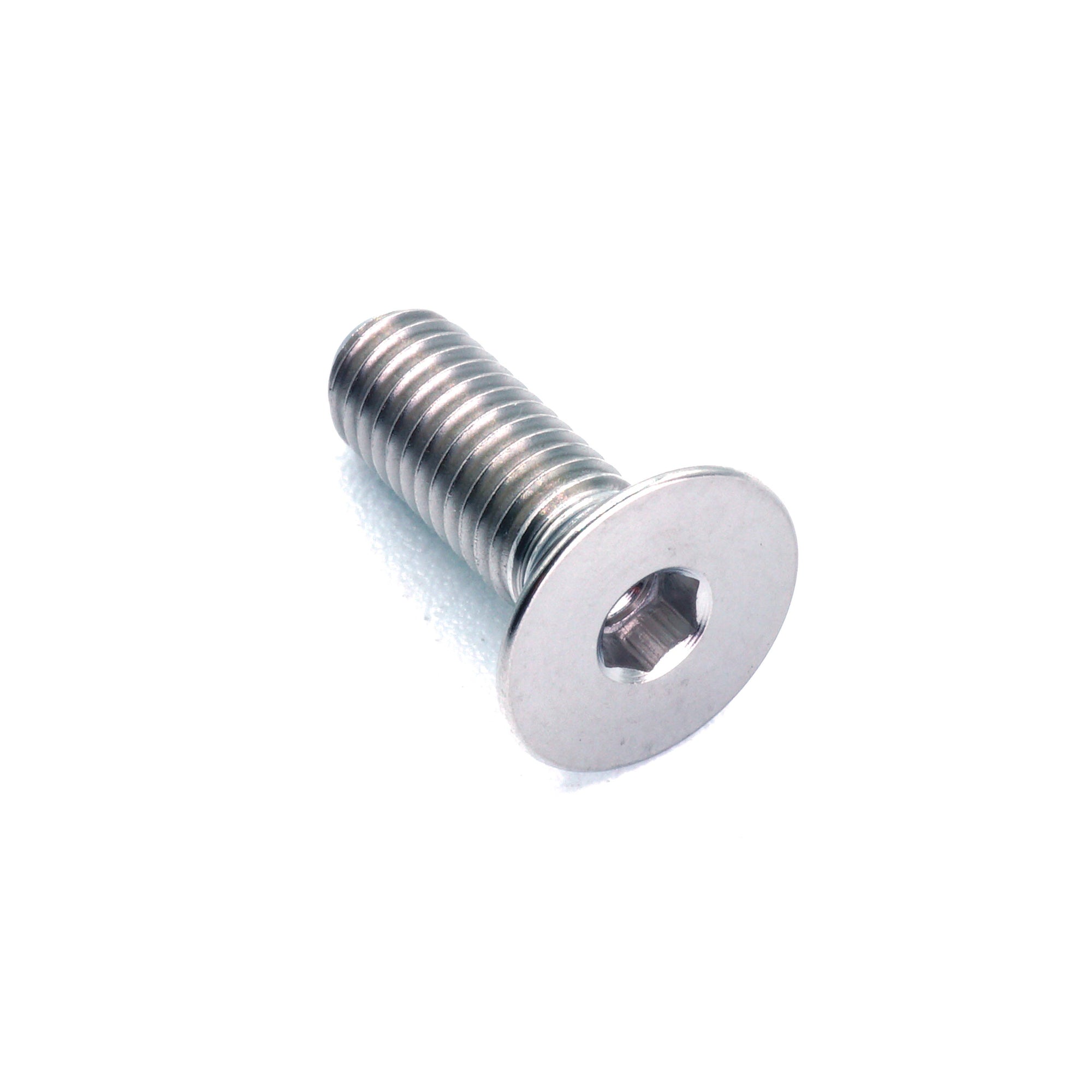 M5 x .8 x 15mm titanium countersunk bolt in polished finish