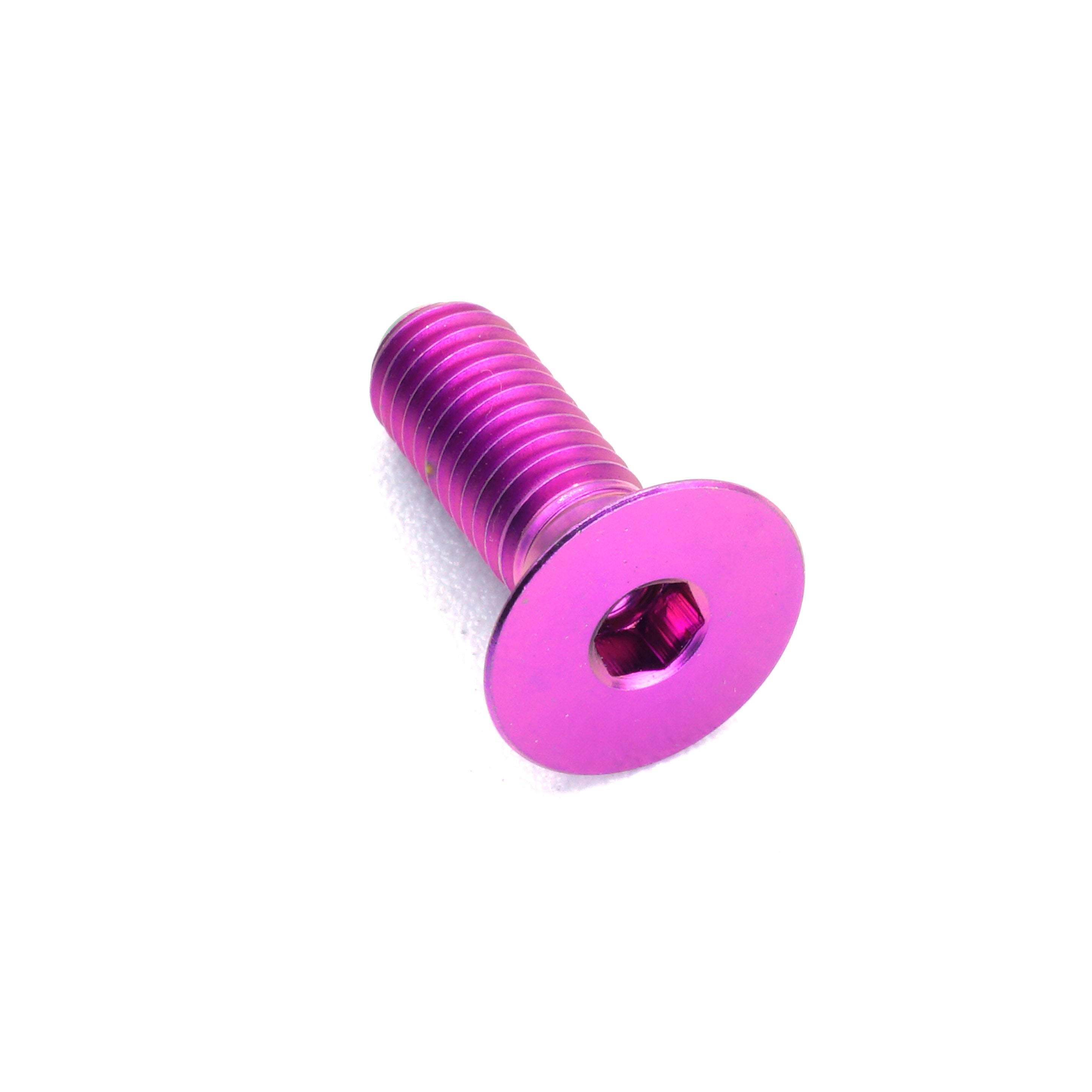 M5 x .8 x 15mm titanium countersunk bolt in polished finish
