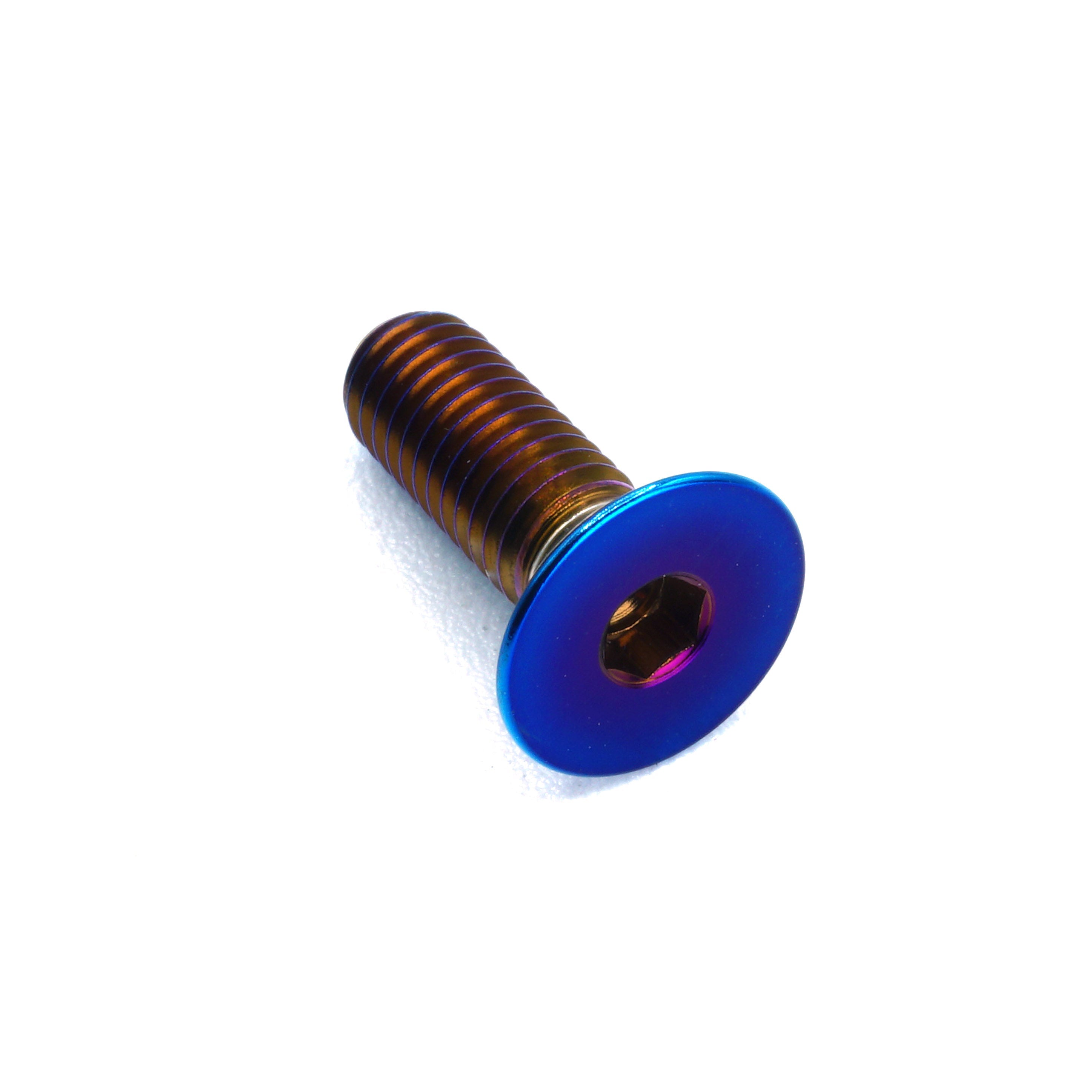 M5 x .8 x 15mm titanium countersunk bolt in polished finish