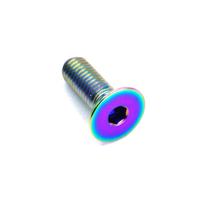 M5 x .8 x 15mm titanium countersunk bolt in polished finish