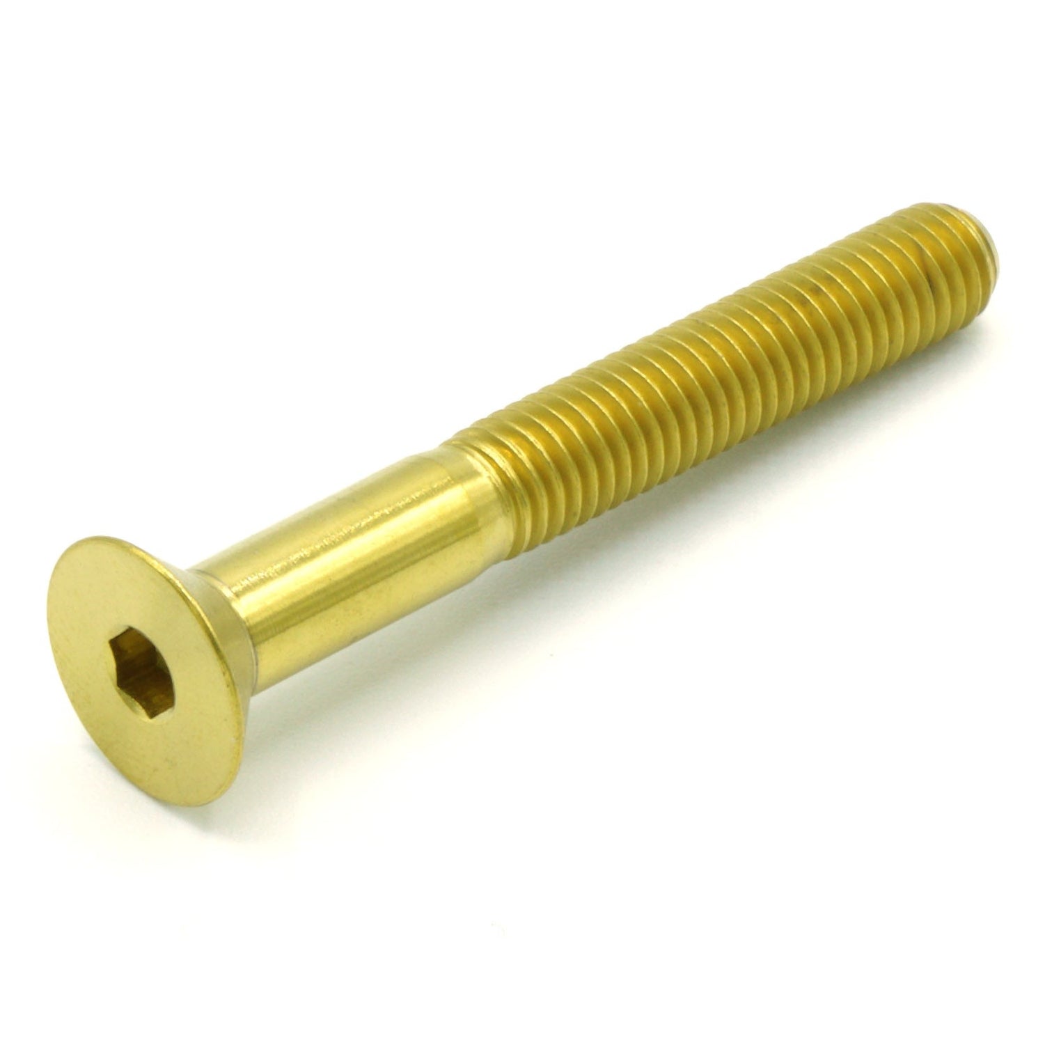 M5 x .8 x 40mm titanium countersunk bolt in polished finish