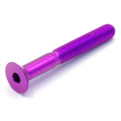 M5 x .8 x 40mm titanium countersunk bolt in polished finish