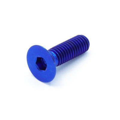 M6 x 1.00 x 20mm titanium countersunk bolt in polished finish