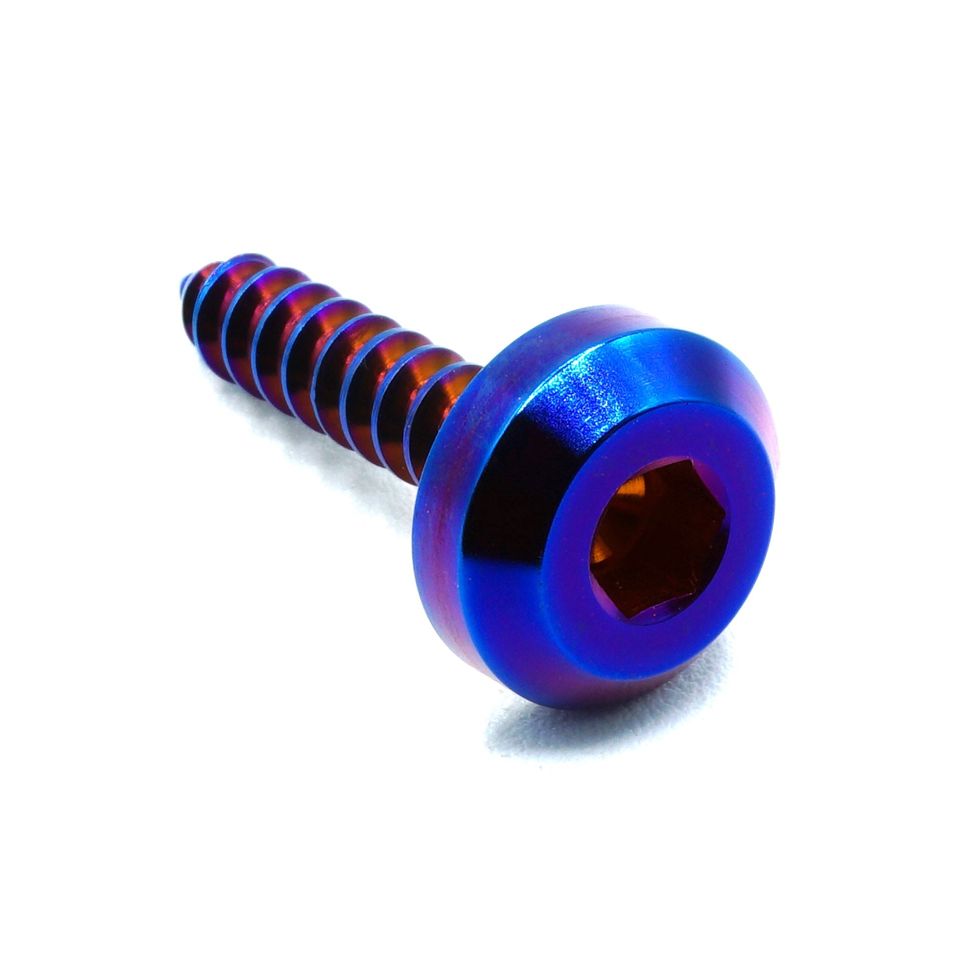 M5 x 2.0 x 25mm titanium motor head screw in polished finish