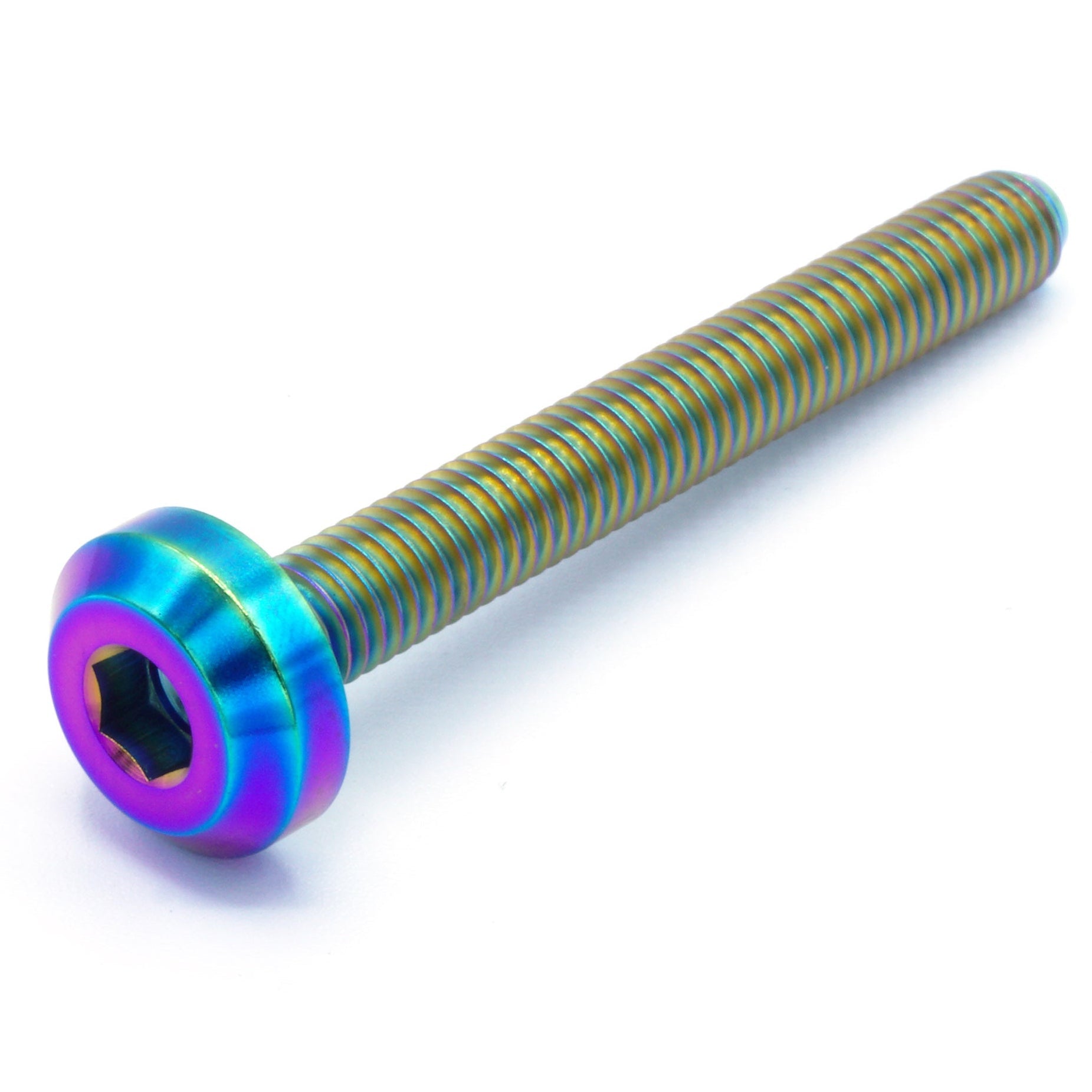 M6 x 1.00 x 50mm Titanium Motor Head Bolt in various finishes