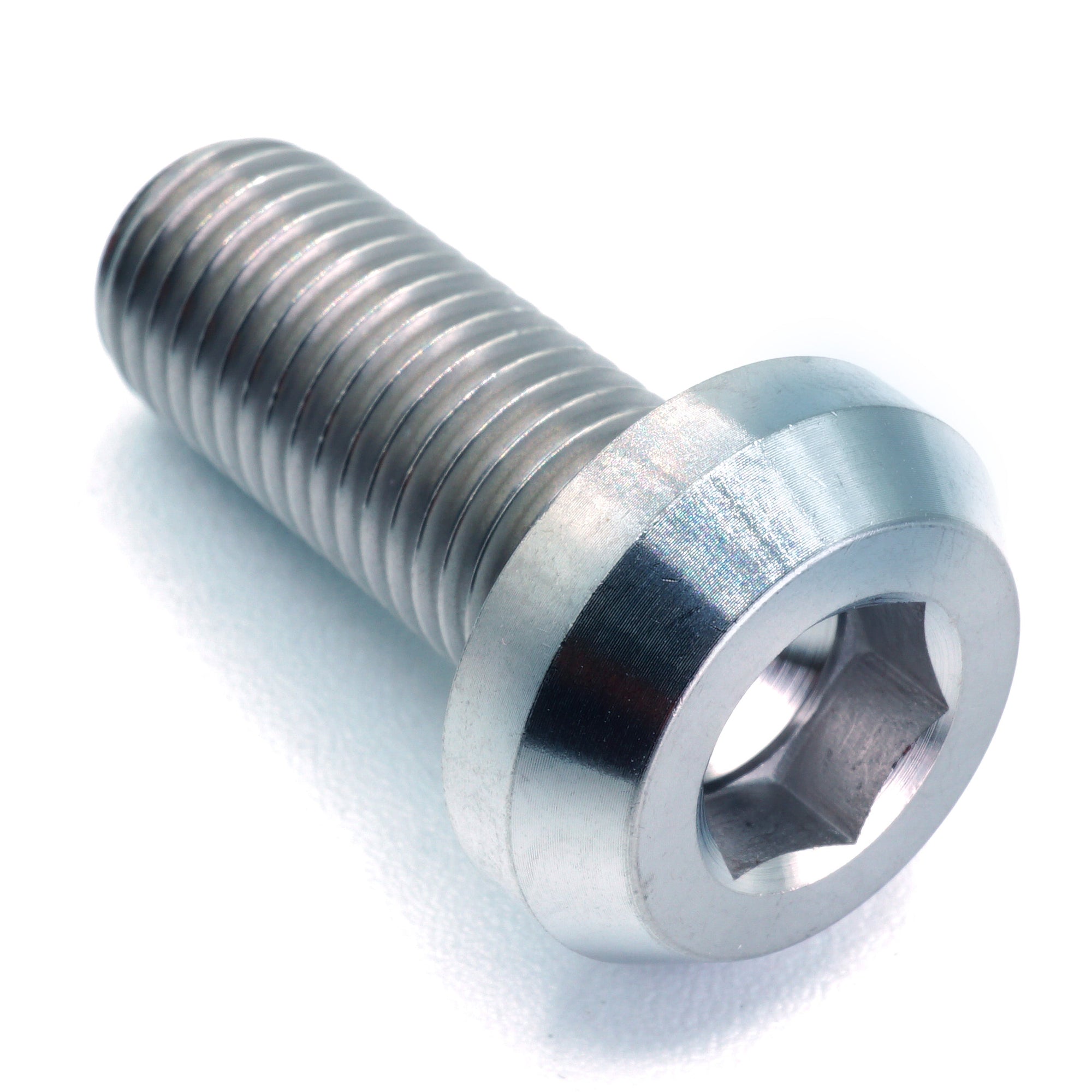 M10 x 1.50 x 25mm titanium motor head bolt in polished finish