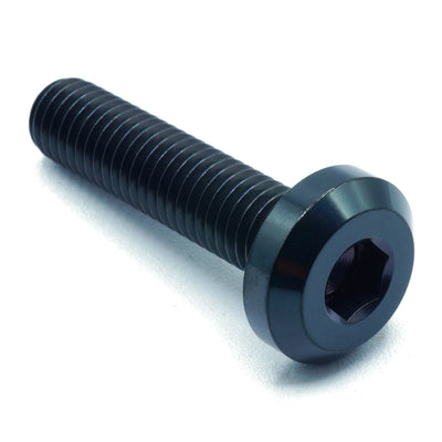 M8 x 1.25 x 35mm titanium motor head bolt in polished finish