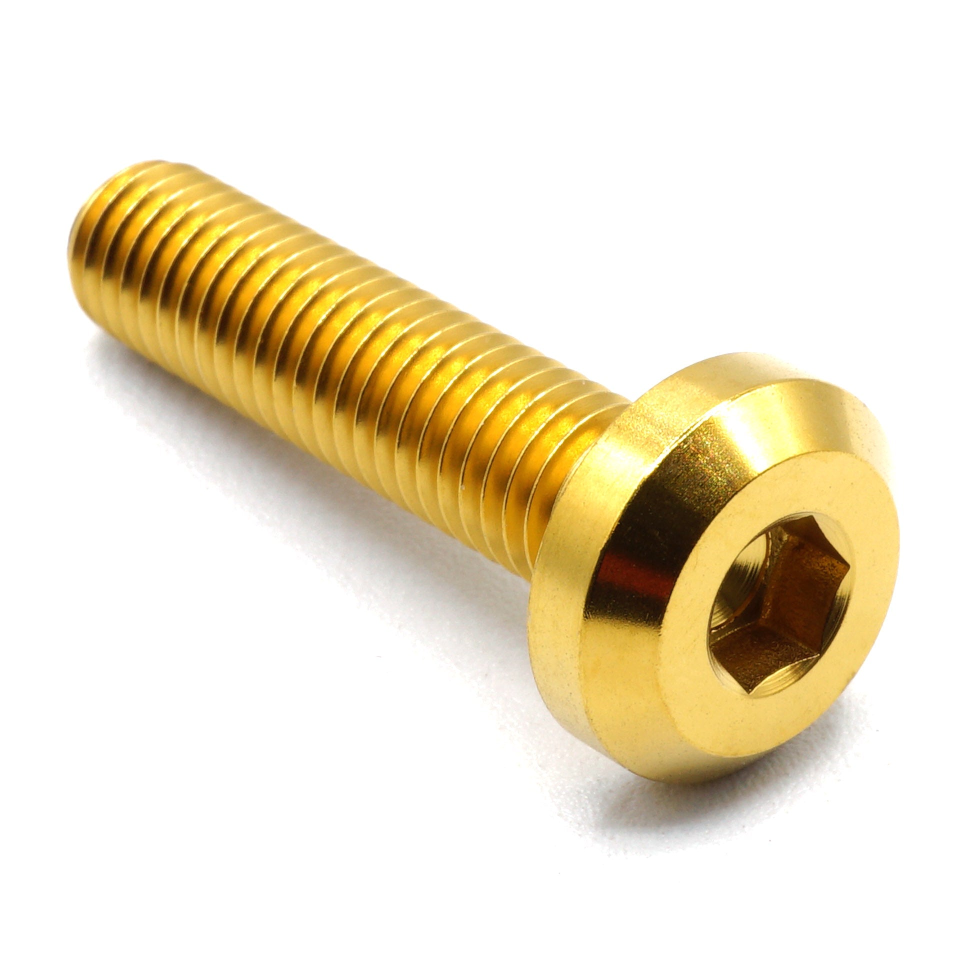 M8 x 1.25 x 35mm titanium motor head bolt in polished finish