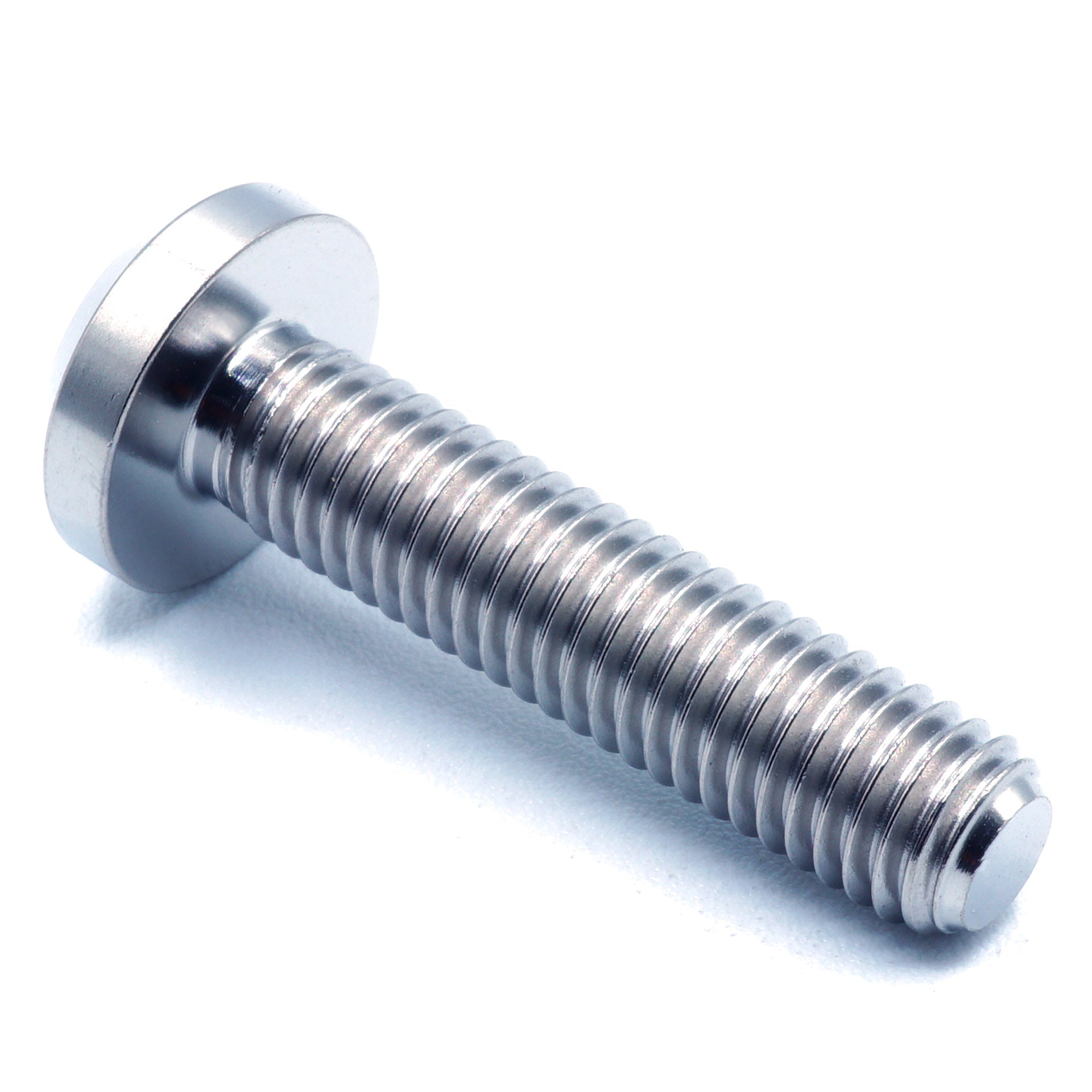 M8 x 1.25 x 35mm titanium motor head bolt in polished finish