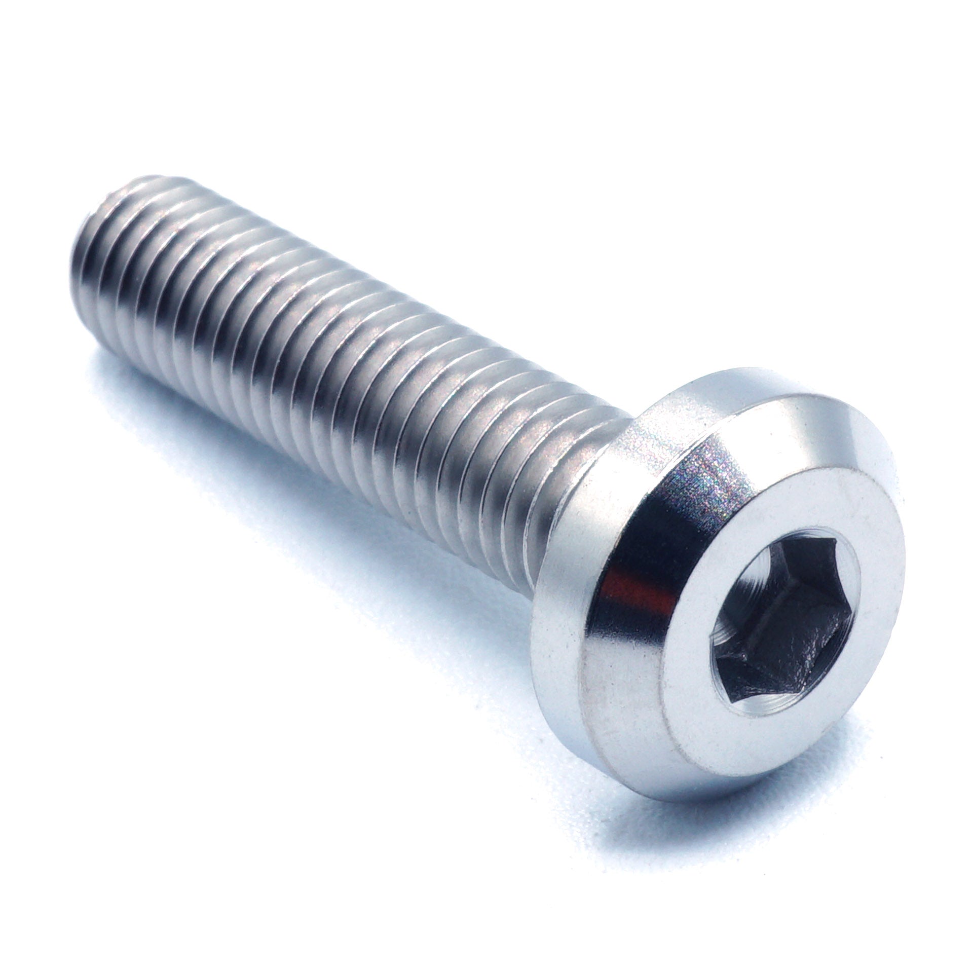 M8 x 1.25 x 35mm titanium motor head bolt in polished finish