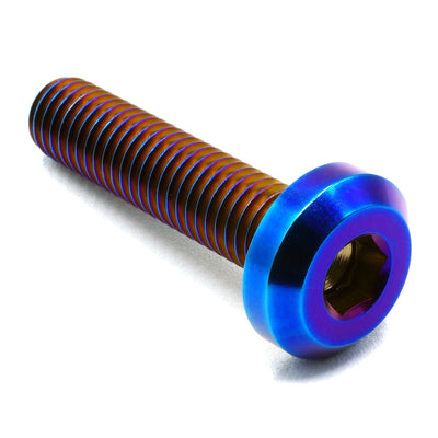 M8 x 1.25 x 35mm titanium motor head bolt in polished finish