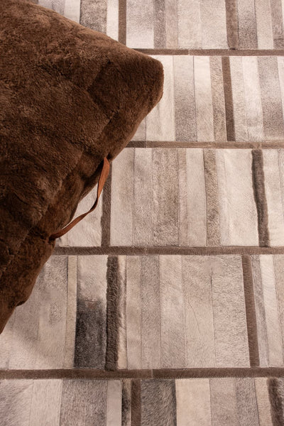 Intersection – Custom Cowhide & Shearling Rug by Homelosophy