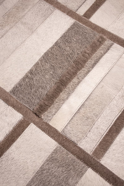 Intersection – Custom Cowhide & Shearling Rug by Homelosophy