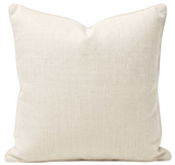 Square ivory pillow cover with a subtle textured weave and a slightly puckered top edge creating soft peaks against a plain white background