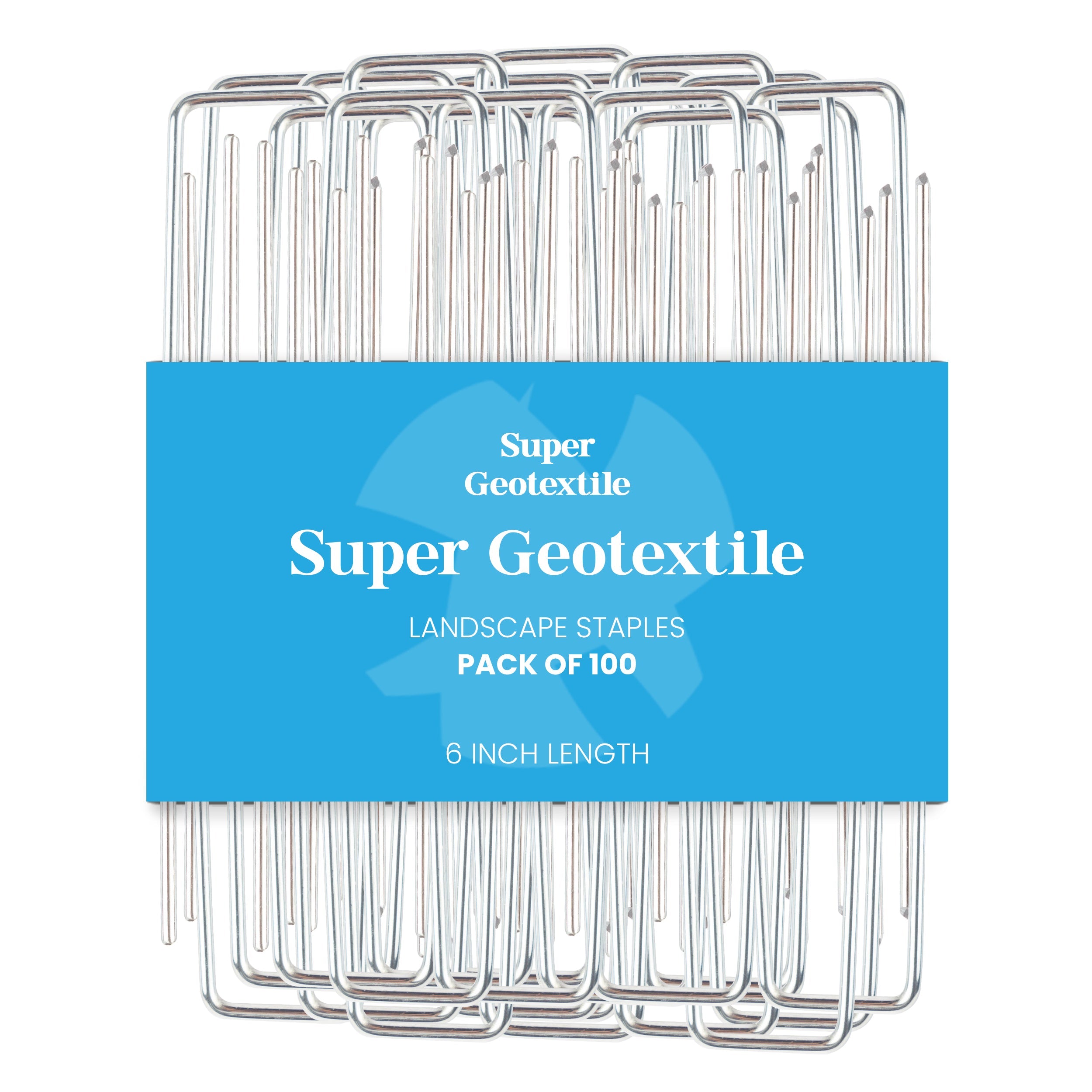 Heavy duty 11 gauge galvanized steel U-shaped landscape staples for securing garden fabric and fencing