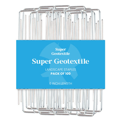 Heavy duty 11 gauge galvanized steel U-shaped landscape staples for securing garden fabric and fencing