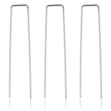 Heavy duty 11 gauge galvanized steel U-shaped landscape staples for securing garden fabric and fencing