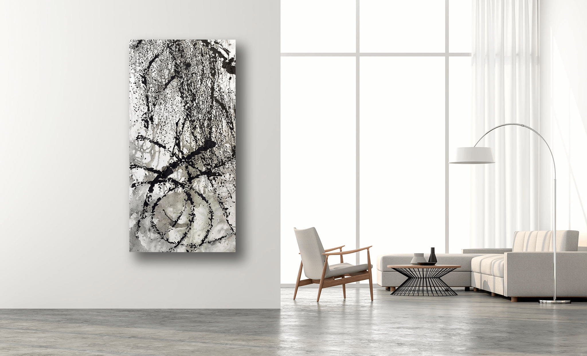 Ink Wax Paint III 30x60 Artist Enhanced Canvas Print