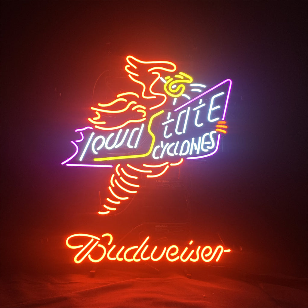 Iowa State Cyclone Logo Budweiser Beer Neon Signs Light by Neon Signs Land - main product image for Resin Society