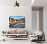 Italian Coastal Village Artist Enhanced Canvas Print by John Beard Collection - product image 2 for Resin Society