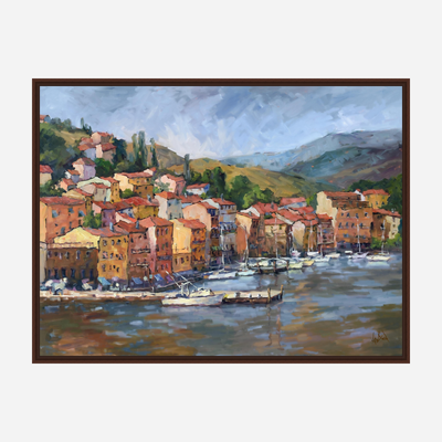 Italian Coastal Village Artist Enhanced Canvas Print by John Beard Collection - product image 6 for Resin Society