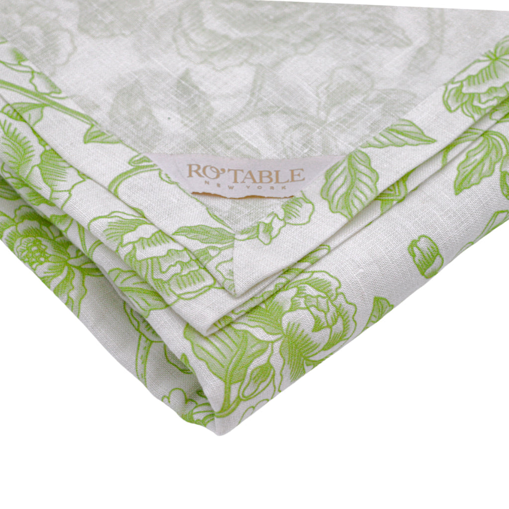 100% Premium Linen - Ivory Flora Parlour Tablecloth by Ro'Table - product image 4 for Resin Society