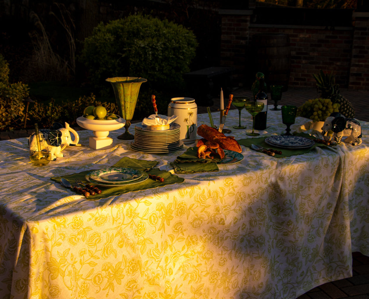 100% Premium Linen - Ivory Flora Parlour Tablecloth by Ro'Table - product image 6 for Resin Society