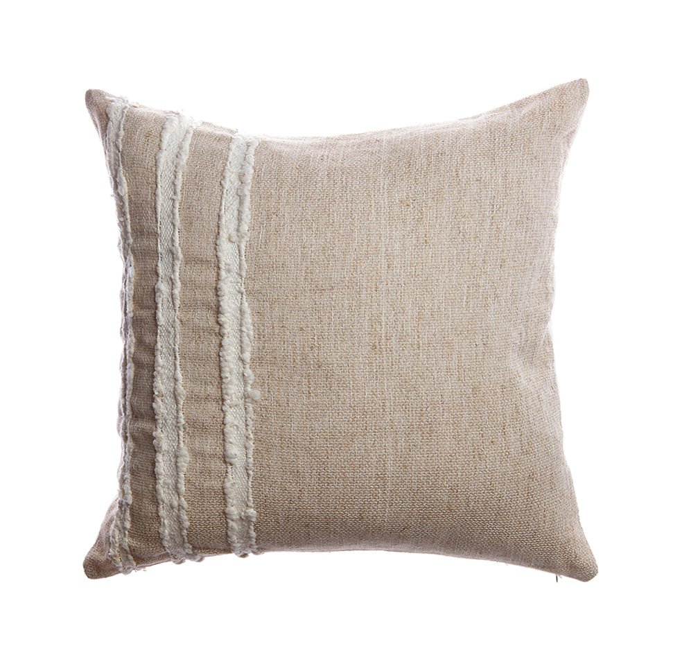 Ivory Raw Linen Square Pillow by Homelosophy