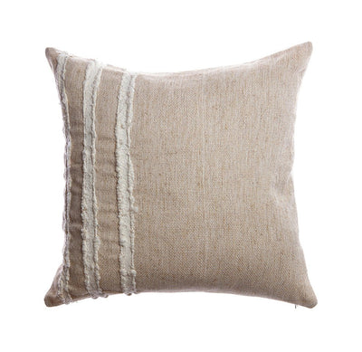 Ivory Raw Linen Square Pillow by Homelosophy