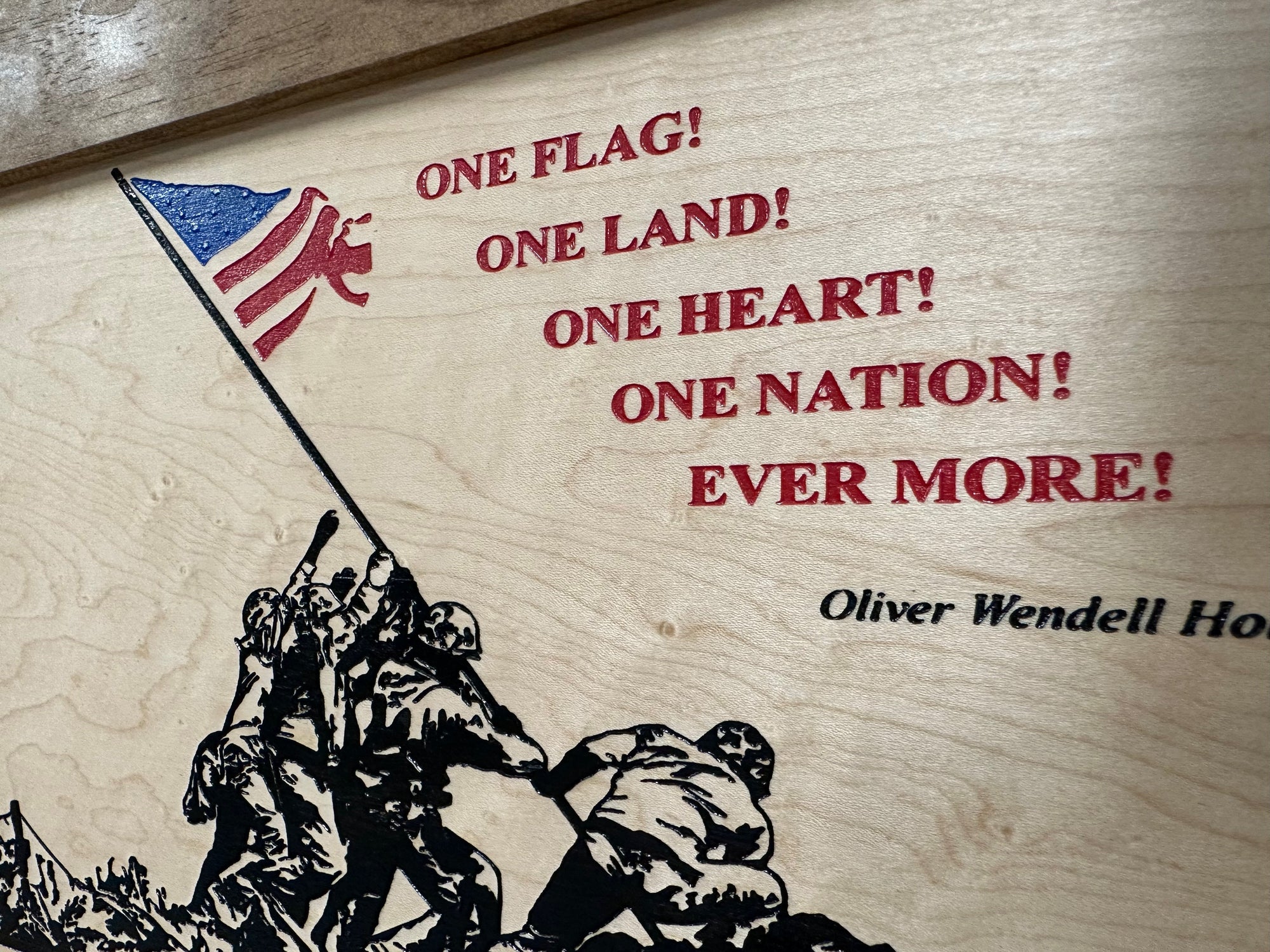 Iwo Jima Flag Raising Decorative Wall-Mounted Secure Gun Cabinet by Bellewood Designs - product image 9 for Resin Society